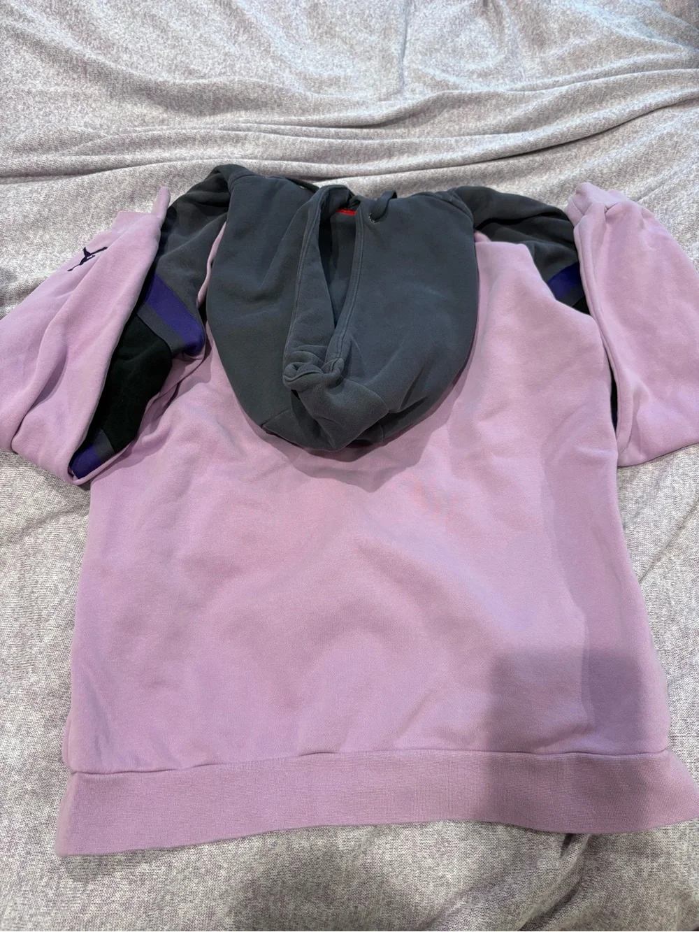 Jordan Colorblock Hoodie in Lavender, Gray & Red Logo